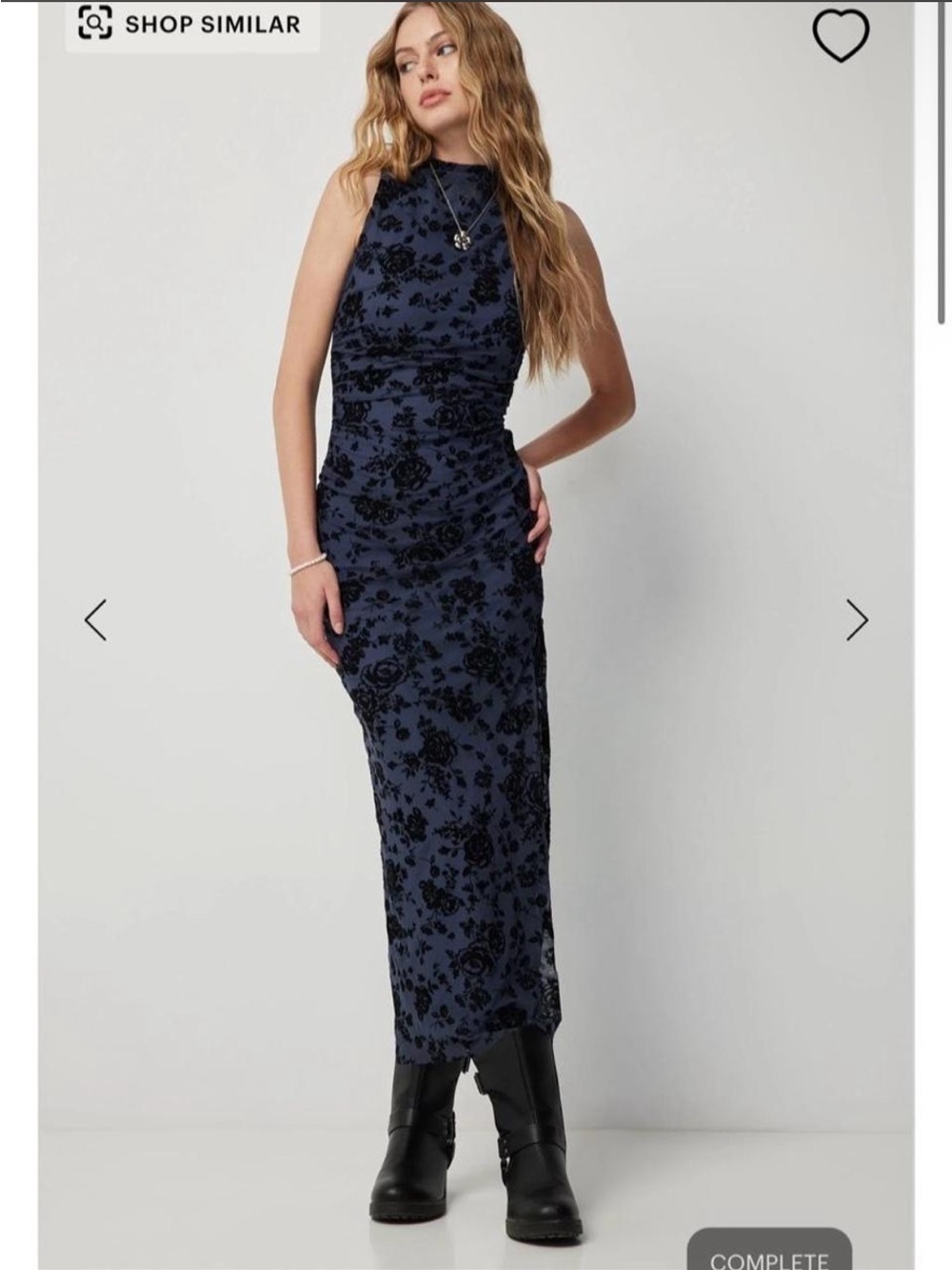 Ardene Navy and Black Floral Maxi Dress